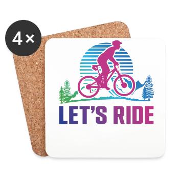 Enduro MTB Mountain Bike Riding - Coasters (set of 4) - white - Front