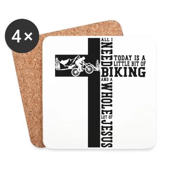 Enduro MTB Mountain Bike Riding - Coasters (set of 4) - white - Front