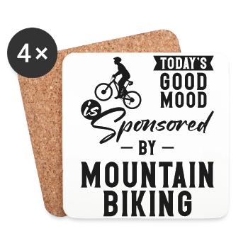 Enduro MTB Mountain Bike Riding - Coasters (set of 4) - white - Front