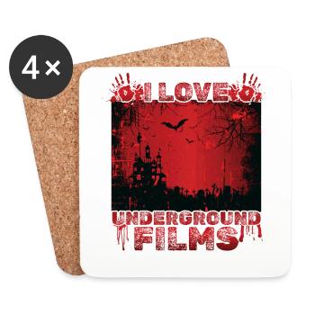 Underground Film, Independent Cinema, Horror - Coasters (set of 4) - white - Front