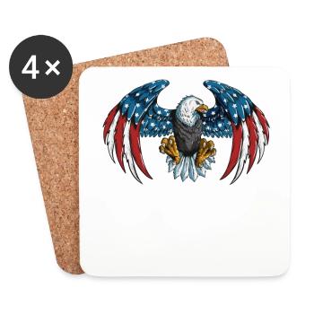 Eagle in American colors Flag USA America - Coasters (set of 4) - white - Front