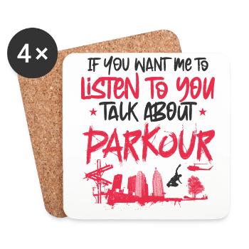 Parkour Free Running Traceur - Dessous de verre (lot de 4) - blanc - Devant