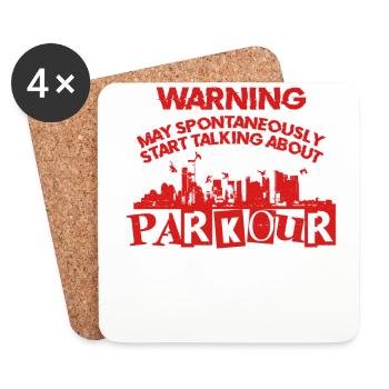 Parkour Free Running Traceur - Dessous de verre (lot de 4) - blanc - Devant