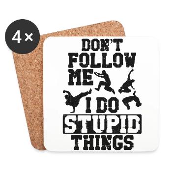 Parkour Free Running Traceur - Coasters (set of 4) - white - Front