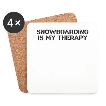 Snowboard - snowboarding is my therapy - Untersetzer (4er-Set) - Weiß - Vorne