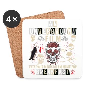 Film underground, Cinéma indépendant, Horreur - Dessous de verre (lot de 4) - blanc - Devant