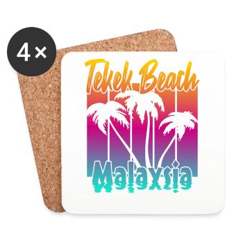 Telek Beach Malaysia - Coasters (set of 4) - white - Front