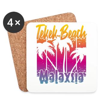 Telek Beach Malaisie - Dessous de verre (lot de 4) - blanc - Devant
