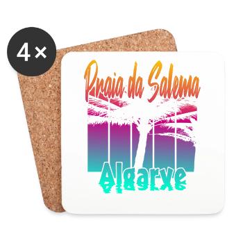Vintage Praia da Salema Algarve - Dessous de verre (lot de 4) - blanc - Devant