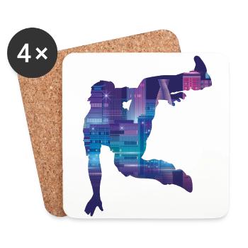 Parkour Free Running Traceur - Coasters (set of 4) - white - Front