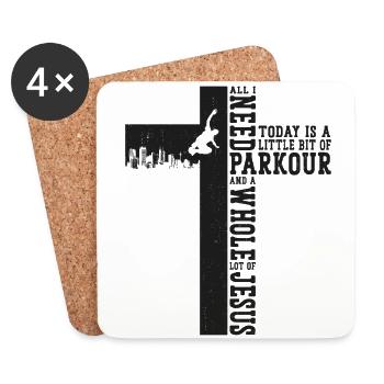 Parkour Free Running Traceur Jesus - Untersetzer (4er-Set) - Weiß - Vorne