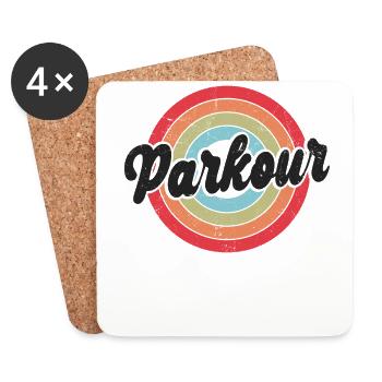Parkour Free Running Traceur Retro - Coasters (set of 4) - white - Front