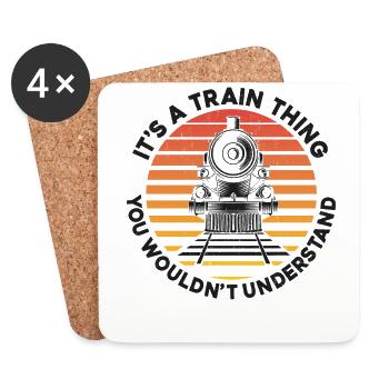 Steam Train Driver Trainspotting - Coasters (set of 4) - white - Front