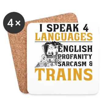 Steam Train Driver Trainspotting - Coasters (set of 4) - white - Front
