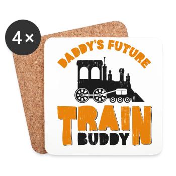 Steam Train Driver Trainspotting - Coasters (set of 4) - white - Front