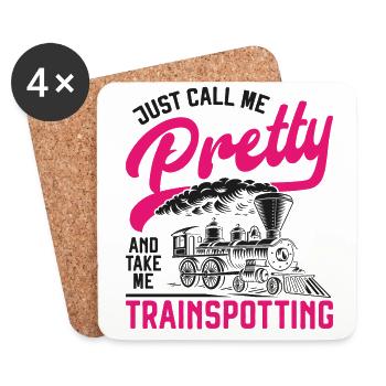 Steam Train Driver Trainspotting - Coasters (set of 4) - white - Front