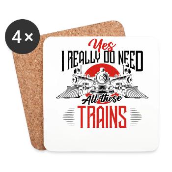 Steam Train Driver Trainspotting - Coasters (set of 4) - white - Front