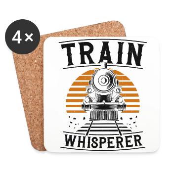 Steam Train Driver Trainspotting - Coasters (set of 4) - white - Front