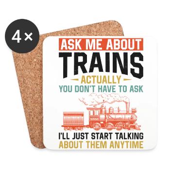Steam Train Driver Trainspotting - Coasters (set of 4) - white - Front