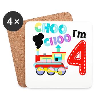 Steam Train Driver Trainspotting - Coasters (set of 4) - white - Front