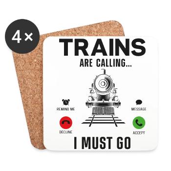 Steam Train Driver Trainspotting - Coasters (set of 4) - white - Front