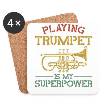 Trumpet Player Vintage Playing - Untersetzer (4er-Set) - Weiß - Vorne