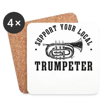 Trumpet Player Vintage Support - Untersetzer (4er-Set) - Weiß - Vorne