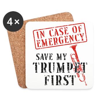 Trumpet Player Vintage In Case Of - Untersetzer (4er-Set) - Weiß - Vorne