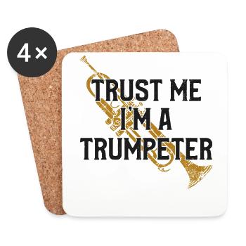 Trompettiste Vintage Trust Me - Dessous de verre (lot de 4) - blanc - Devant