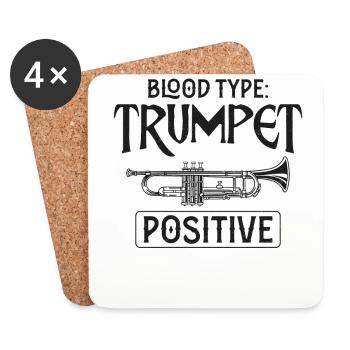 Trompettiste Vintage Blood Type - Dessous de verre (lot de 4) - blanc - Devant