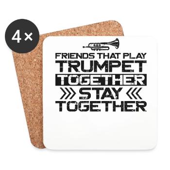 Trumpet Player Besties Vintage - Coasters (set of 4) - white - Front