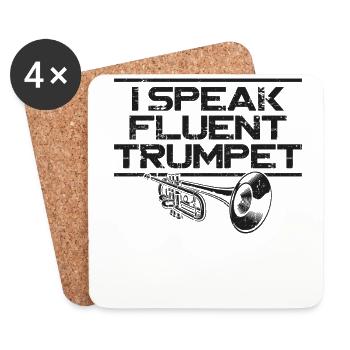 Trompettiste Vintage I Speak - Dessous de verre (lot de 4) - blanc - Devant