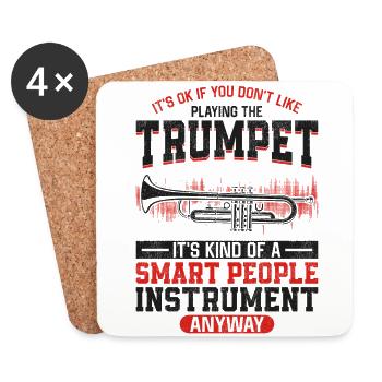 Trumpet Player Vintage It's Ok If - Coasters (set of 4) - white - Front