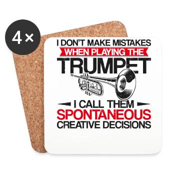 Trumpet Player Vintage I Don't - Coasters (set of 4) - white - Front