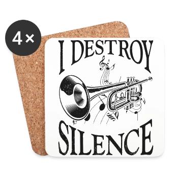 Trumpet Player Vintage I Destroy - Untersetzer (4er-Set) - Weiß - Vorne