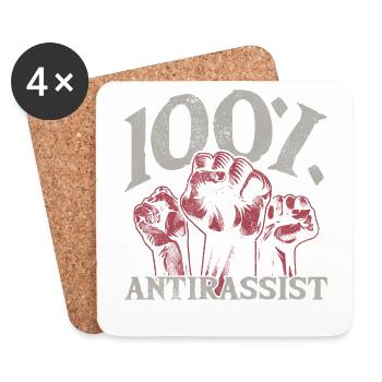 Punk Rock Anti-racism, against racism - Coasters (set of 4) - white - Front