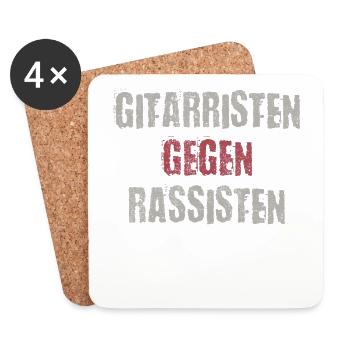 Gitarristen gegen Rassisten Punk Antirassismus - Untersetzer (4er-Set) - Weiß - Vorne