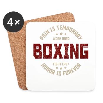 Boxen Martial Arts Boxing Box Club Boxer - Coasters (set of 4) - white - Front
