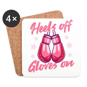 Boxer Girl Boxing Box Club, Damen Frauen Boxer - Untersetzer (4er-Set) - Weiß - Vorne