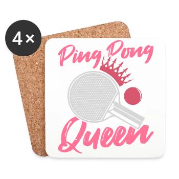 Joueuse de ping-pong Fille Femme Tenue Femme! - Dessous de verre (lot de 4) - blanc - Devant