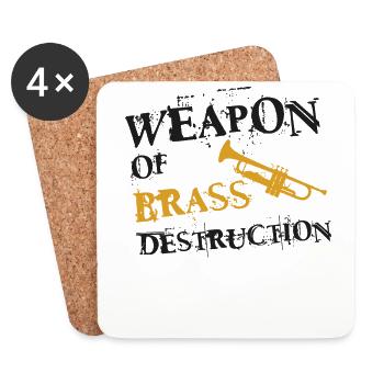Trumpet Player Vintage Weapon Of - Untersetzer (4er-Set) - Weiß - Vorne