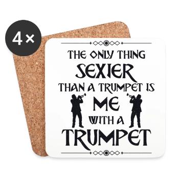 Trumpet Player Vintage The Only - Untersetzer (4er-Set) - Weiß - Vorne