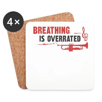 Trumpet Player Breathing Is So - Untersetzer (4er-Set) - Weiß - Vorne