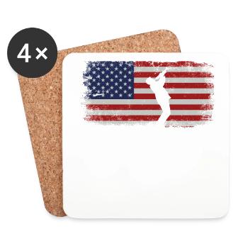 Trumpet Player American Flag - Untersetzer (4er-Set) - Weiß - Vorne