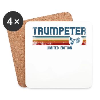 Trumpet Player Retro Vintage - Untersetzer (4er-Set) - Weiß - Vorne