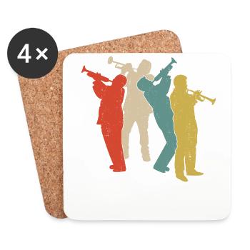 Trumpet Player Retro Vintage - Coasters (set of 4) - white - Front