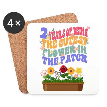 2 years the sweetest flowers in the bed gardener - Coasters (set of 4) - white - Front