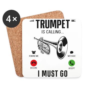 Trumpet Player Phone Display - Coasters (set of 4) - white - Front