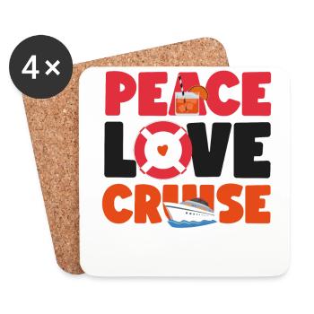 Bateau de croisière Vacances Fille Paix - Dessous de verre (lot de 4) - blanc - Devant