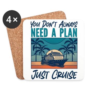 Croisière Vacances Rétro Vous - Dessous de verre (lot de 4) - blanc - Devant